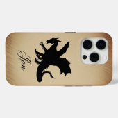 Coques Case-Mate iPhone Fond rustique Dragon Noir Personnel (Verso (horizontal))