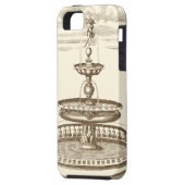 Coques Case-Mate iPhone Fontaine de cour avec chérub ornemental (Dos gauche)