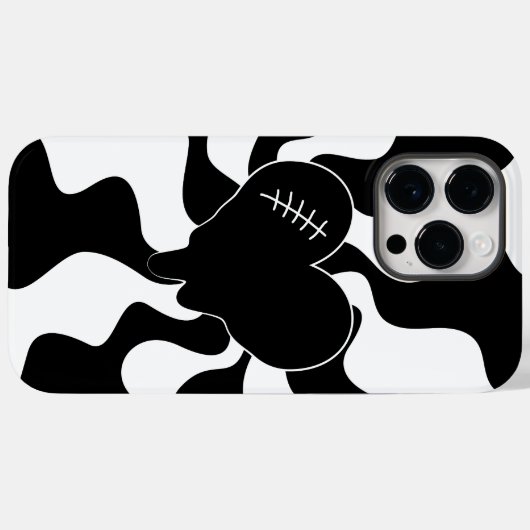 Coques Case-Mate iPhone Fonte cardiaque en noir et blanc (Verso (horizontal))