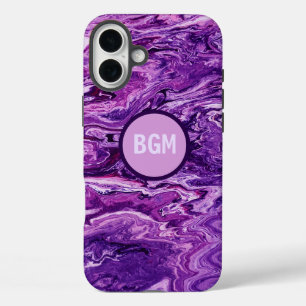 Coques iPhone 16 Plus Fonte de marbre foncé Améthyste