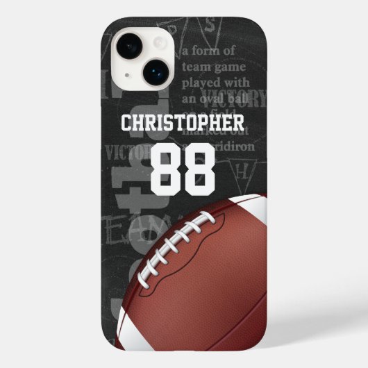 Coques Case-Mate iPhone Football américain Personalized Chalkboard (Verso)