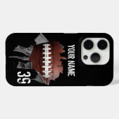 Coques Case-Mate iPhone Football déchiré (Pesonalisé) (Verso (horizontal))
