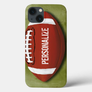 iPhone 13 Coque Football grunge vert personnalisé