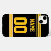 Coques Case-Mate iPhone Football Jersey Black Gold (Verso (horizontal))