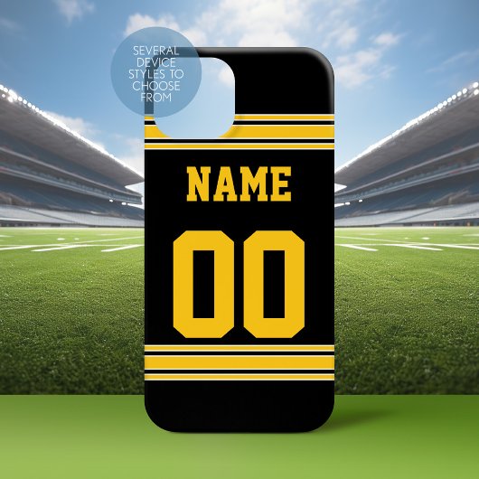 Coques Case-Mate iPhone Football Jersey Black Gold