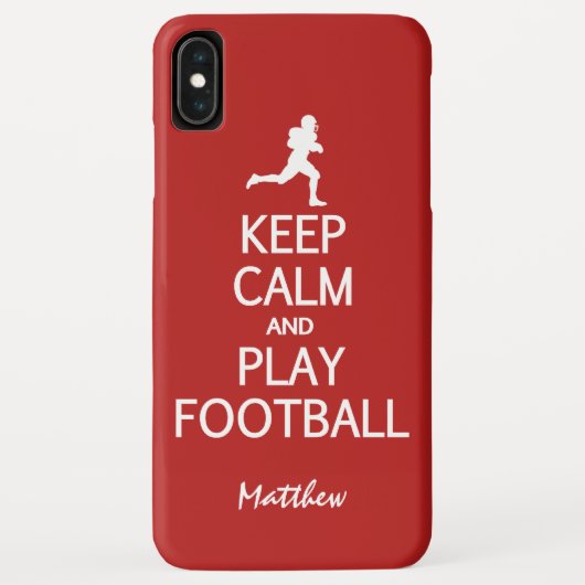 Coques Case-Mate iPhone Football Keep Calm personnalisation nom & couleurs (Dos)