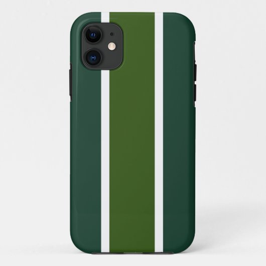 Coques Case-Mate iPhone Forêt à deux tons vert blanc sport rayures (Dos)