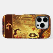 Coques Case-Mate iPhone Forêt automnale dorée personnalisée (Verso (horizontal))