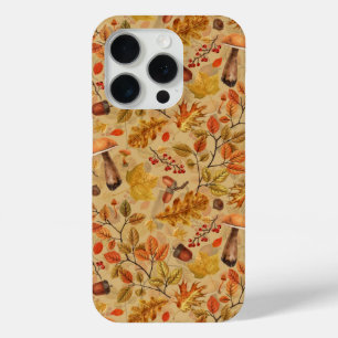 Coque iPhone 15 Pro Forêt automnale sur ocre