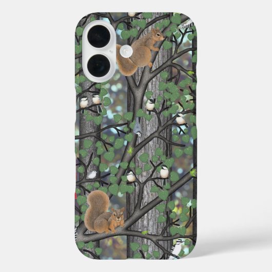 Coques Case-Mate iPhone forêt avec oiseaux et écureuils (Verso)