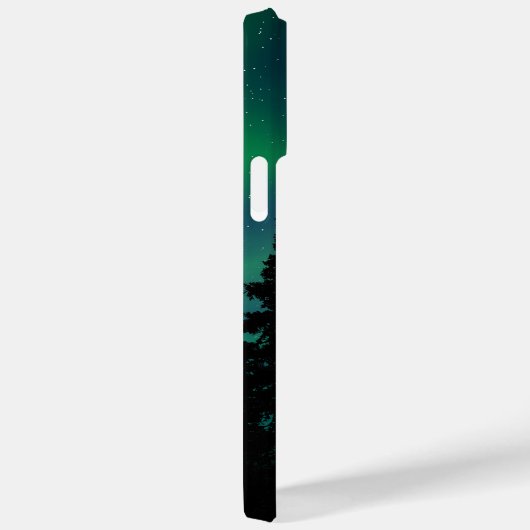 Coques Case-Mate iPhone Forêt d'aurores boréales vertes personnalisée (Verso / Droite)