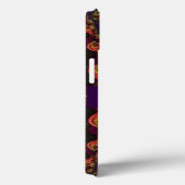 Coques Case-Mate iPhone Forêt d'Automne Broderie Art Fractal Vert Violet (Verso / Droite)