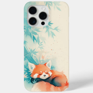 Coque iPhone 15 Pro Max Forêt de bambou de Panda roux sieste