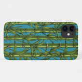 Coques Case-Mate iPhone Forêt de bambou sur bleu (Dos (Horizontal))