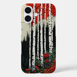 Coques iPhone 16 Forêt de bouleaux fantastique