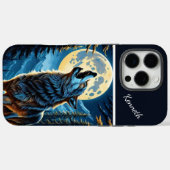 Coques Case-Mate iPhone Forêt de Lune et loup hurlant (Verso (horizontal))