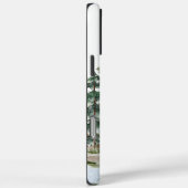 Coques Case-Mate iPhone Forêt de pins verts et lac monogrammés (Verso / Droite)