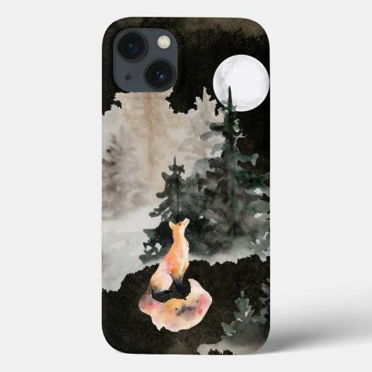 Coques Case-Mate iPhone Forêt de renard et de Pleine lune (Verso)