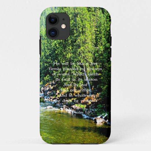 Coques Case-Mate iPhone Forêt de rivière Écriture chrétienne Bible Verse (Dos)