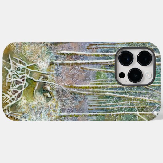 Coques Case-Mate iPhone forêt d'hiver Aquarelle (Verso (horizontal))
