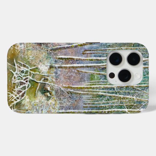 Coques Case-Mate iPhone forêt d'hiver Aquarelle (Verso (horizontal))