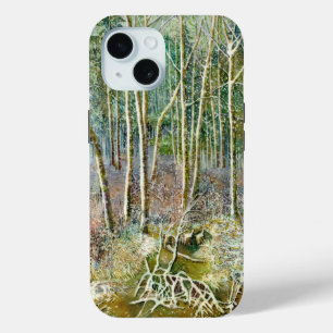 Coque Pour iPhone 15 forêt d'hiver Aquarelle