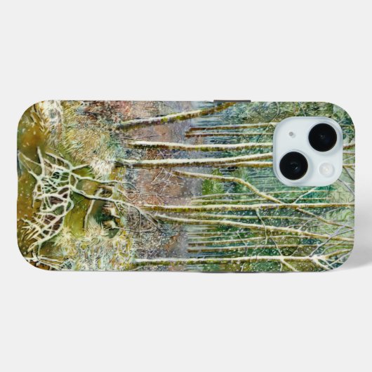 Coques Case-Mate iPhone forêt d'hiver Aquarelle (Verso (horizontal))