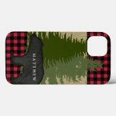 Coques Case-Mate iPhone Forêt d'ours de bison Plaid (Verso (horizontal))
