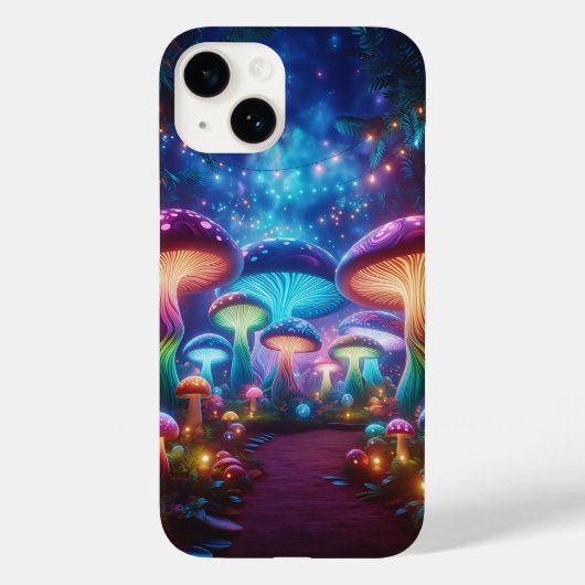 Coques Case-Mate iPhone Forêt Enchantée de Champignons Néon - F Magique Lu (Verso)