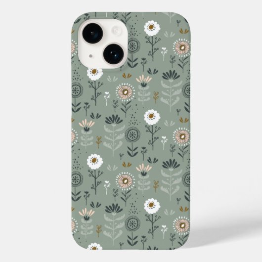 Coques Case-Mate iPhone Forêt Florale Sage Green (Verso)