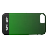 Coques Case-Mate iPhone Forêt foncée Monogramme vert et noir (Dos (Horizontal))