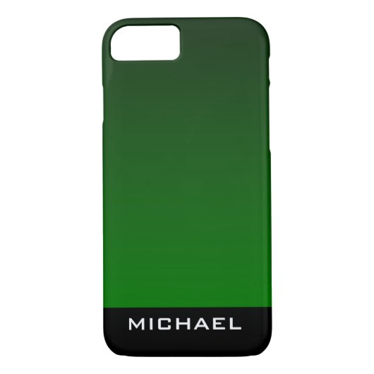 Coques Case-Mate iPhone Forêt foncée Monogramme vert et noir (Dos)