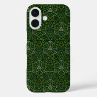 Forêt foncée Vert Mandala Sci-fi Motif géométrique
