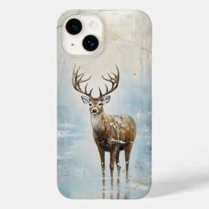 Coque Pour iPhone 14 Forêt givre Cerf