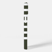 Coques Case-Mate iPhone Forêt moderne Bande verte et blanche avec Monogram (Verso / Droite)