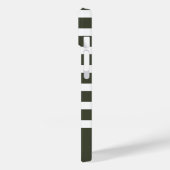 Coques Case-Mate iPhone Forêt moderne Bande verte et blanche avec Monogram (Verso / Gauche)