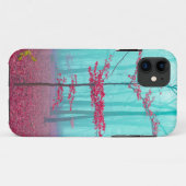 Coques Case-Mate iPhone Forêt mystique en rouge et turquoise (Dos (Horizontal))