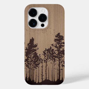 Coque Pour iPhone 14 Pro Forêt sauvage - Bois gravé - Bois