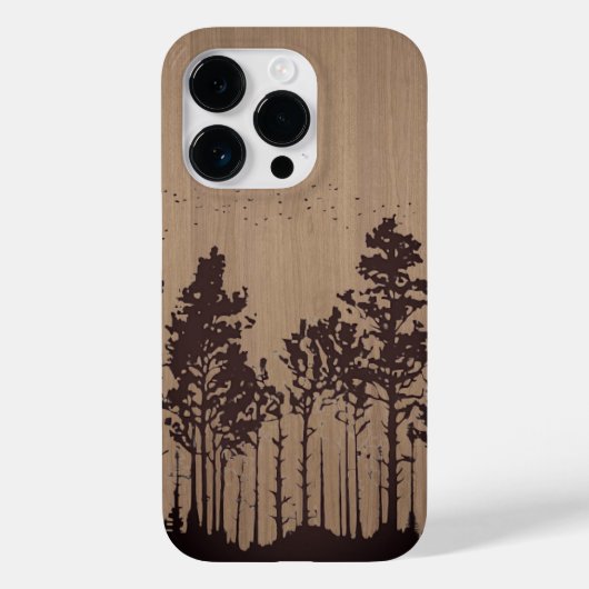Coques Case-Mate iPhone Forêt sauvage - Bois gravé - Bois (Verso)