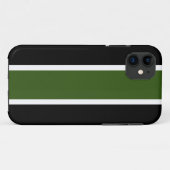 Coques Case-Mate iPhone Forêt sportive Vert Noir Blanc Racing Stripes (Dos (Horizontal))
