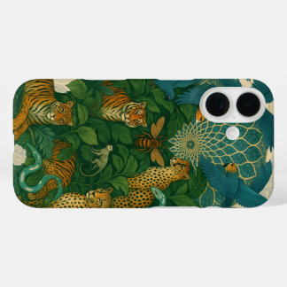 Coques iPhone 16 Forêt tropicale faunique - Artistic Jungle iPh