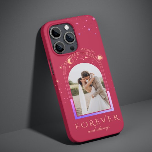 Coques Case-Mate iPhone FOREVER ET TOUJOURS Mariage Magenta Photo céleste