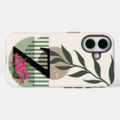 Coques Case-Mate iPhone Forme botanique Boho Retro avec nom 1er Capital Z (Verso (horizontal))