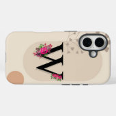 Coques Case-Mate iPhone Forme botanique Boho Retro avec nom 1er majuscule  (Verso (horizontal))