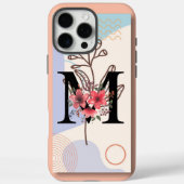Coques Case-Mate iPhone Forme botanique Boho Rétro avec nom 1er majuscule  (Verso)