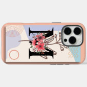 Coques Case-Mate iPhone Forme botanique Boho Rétro avec nom 1er majuscule  (Verso (horizontal))