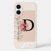 Coques Case-Mate iPhone Forme botanique Boho Rétro avec nom 1er majuscule (Verso)