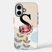 Coques Case-Mate iPhone Forme botanique Boho Rétro avec nom 1er majuscule  (Verso)