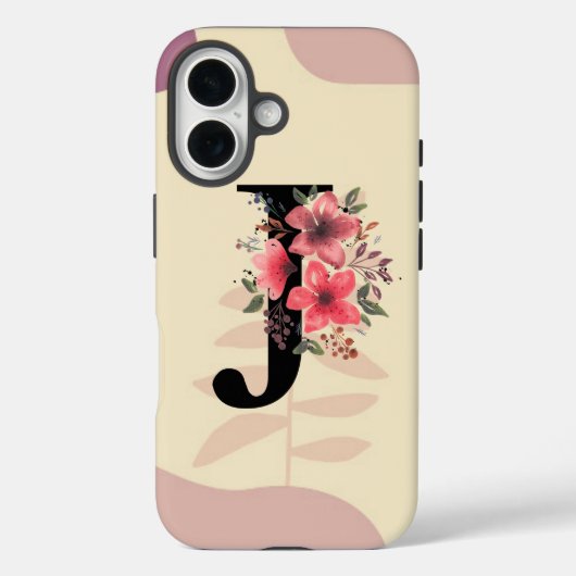 Coques Case-Mate iPhone Forme Botanique Boho Rétro Avec Nom 1ère Majuscule (Verso)