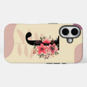 Coques Case-Mate iPhone Forme Botanique Boho Rétro Avec Nom 1ère Majuscule (Verso (horizontal))